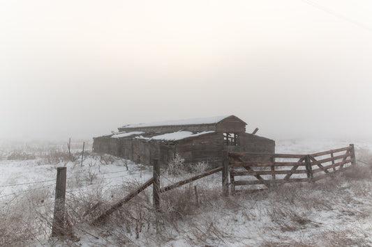 Old Barn in the Fog